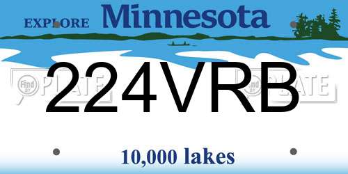 224VRB Minnesota License Plate