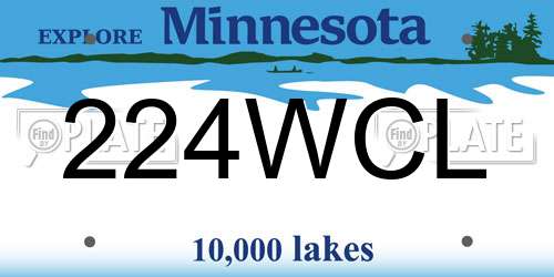 224WCL Minnesota License Plate