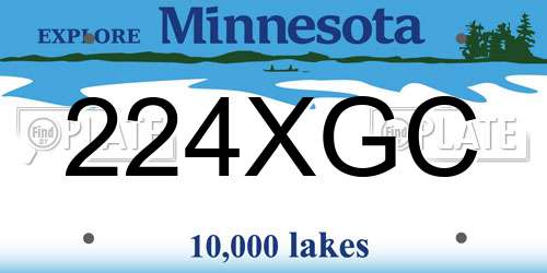 224XGC Minnesota License Plate
