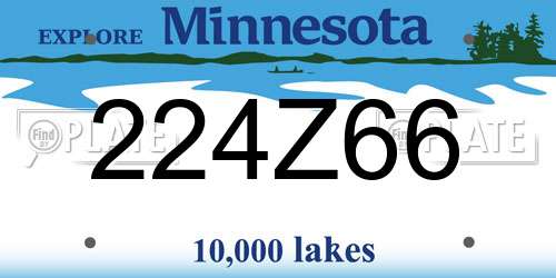 224Z66 Minnesota License Plate