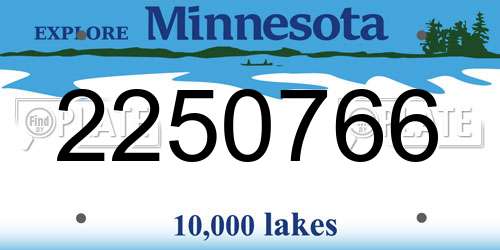 2250766 Minnesota License Plate