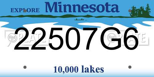 22507G6 Minnesota License Plate