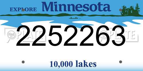2252263 Minnesota License Plate