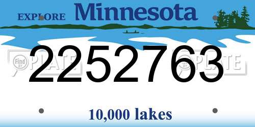 2252763 Minnesota License Plate