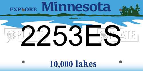 2253ES Minnesota License Plate