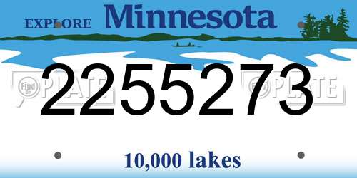 2255273 Minnesota License Plate