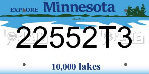 22552T3 Minnesota License Plate