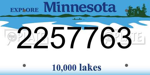 2257763 Minnesota License Plate