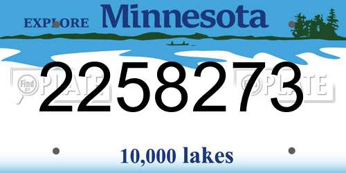 2258273 Minnesota License Plate
