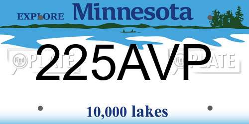 225AVP Minnesota License Plate