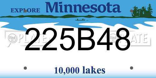 225B48 Minnesota License Plate