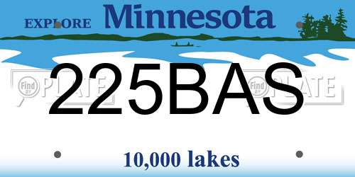 225BAS Minnesota License Plate