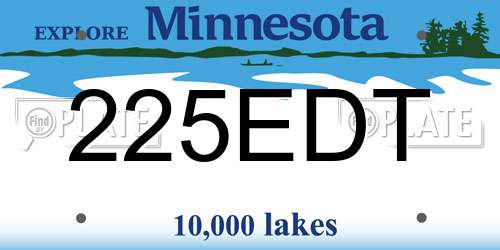 225EDT Minnesota License Plate