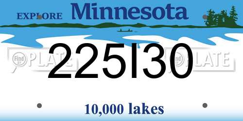 225I30 Minnesota License Plate