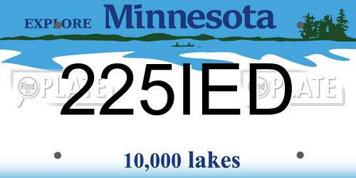 225IED Minnesota License Plate
