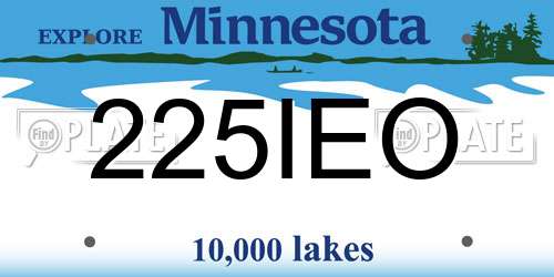 225IEO Minnesota License Plate
