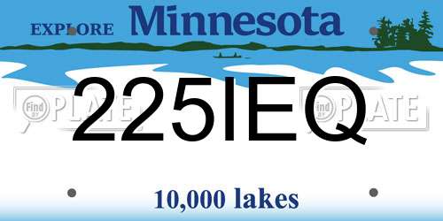 225IEQ Minnesota License Plate