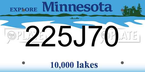 225J70 Minnesota License Plate