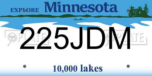 225JDM Minnesota License Plate