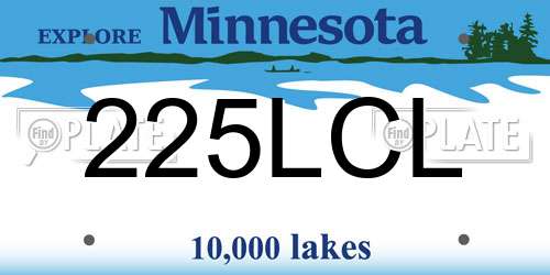 225LCL Minnesota License Plate