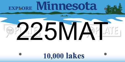 225MAT Minnesota License Plate