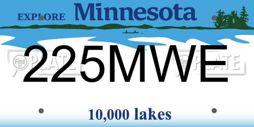 225MWE Minnesota License Plate