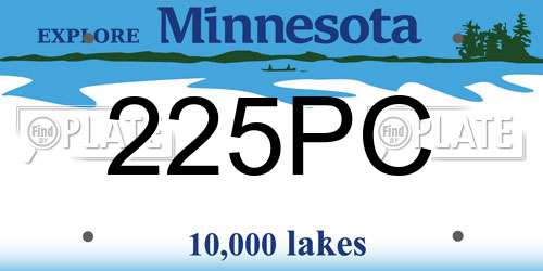 225PC Minnesota License Plate