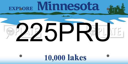 225PRU Minnesota License Plate