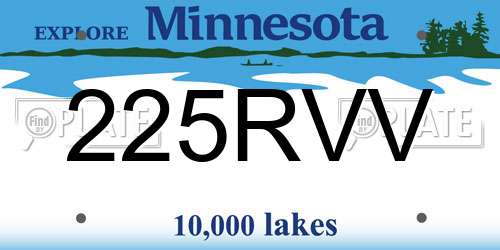225RVV Minnesota License Plate
