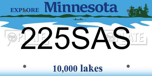 225SAS Minnesota License Plate