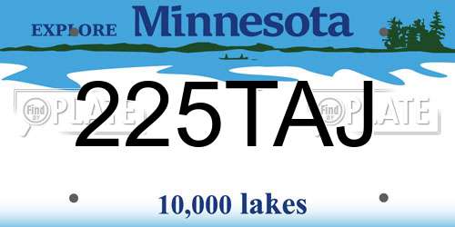225TAJ Minnesota License Plate