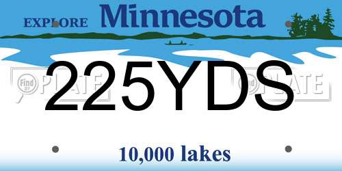 225YDS Minnesota License Plate