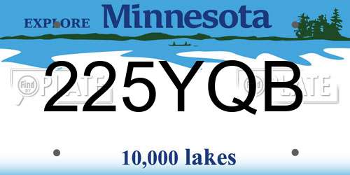 225YQB Minnesota License Plate