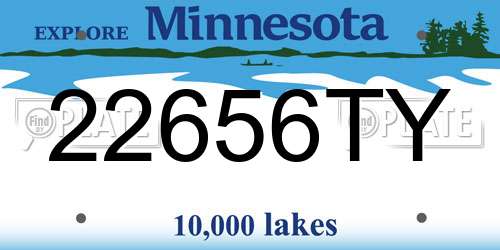 22656TY Minnesota License Plate