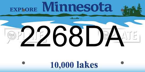2268DA Minnesota License Plate