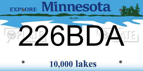 226BDA Minnesota License Plate