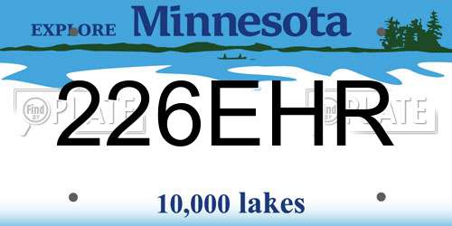 226EHR Minnesota License Plate