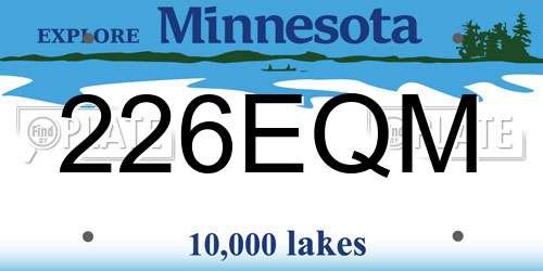 226EQM Minnesota License Plate