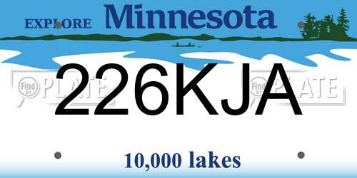 226KJA Minnesota License Plate