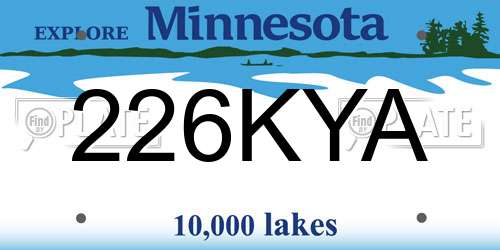 226KYA Minnesota License Plate