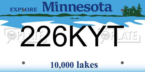 226KYT Minnesota License Plate
