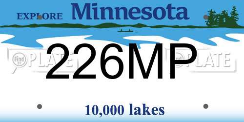 226MP Minnesota License Plate