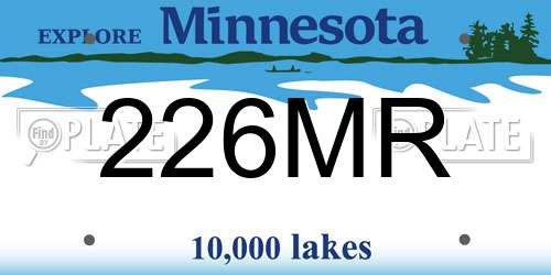 226MR Minnesota License Plate