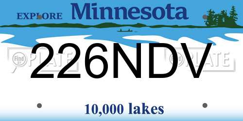 226NDV Minnesota License Plate