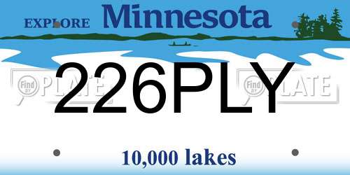 226PLY Minnesota License Plate