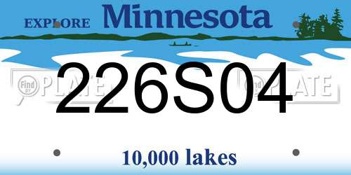 226S04 Minnesota License Plate