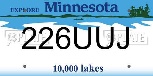 226UUJ Minnesota License Plate