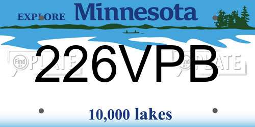 226VPB Minnesota License Plate