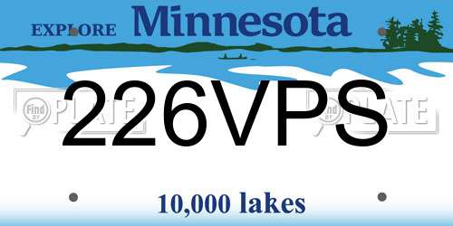 226VPS Minnesota License Plate