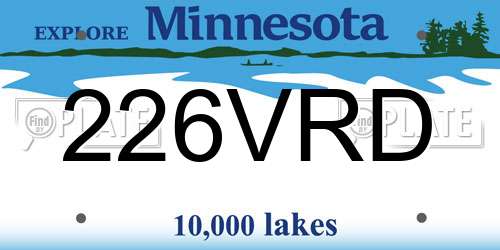 226VRD Minnesota License Plate